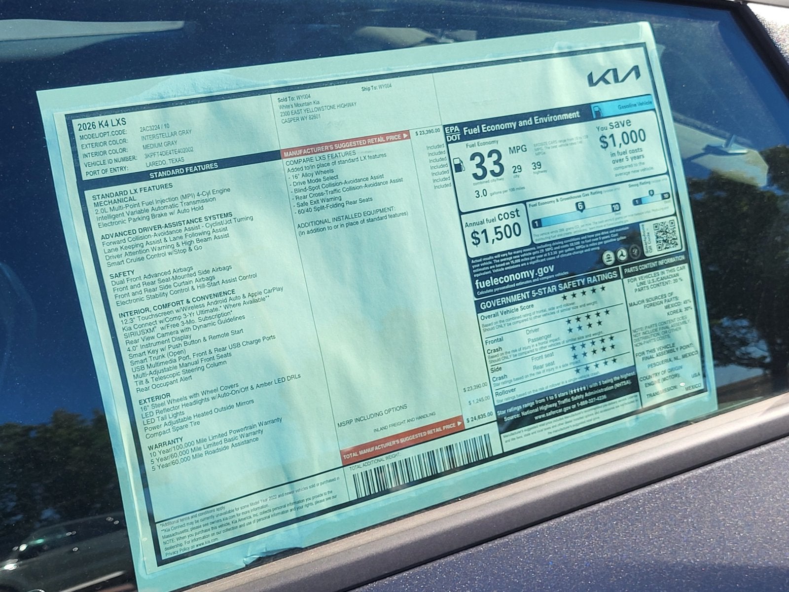 2026 Kia K4 LXS