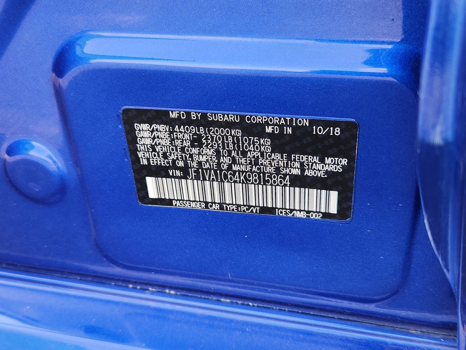 2019 Subaru WRX Premium