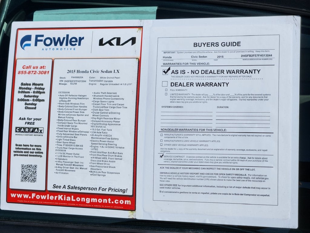 2015 Honda Civic LX
