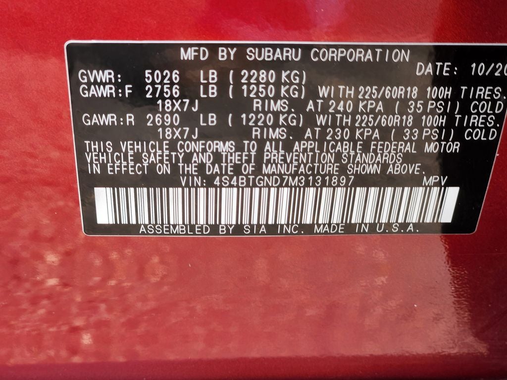 2021 Subaru Outback Limited XT