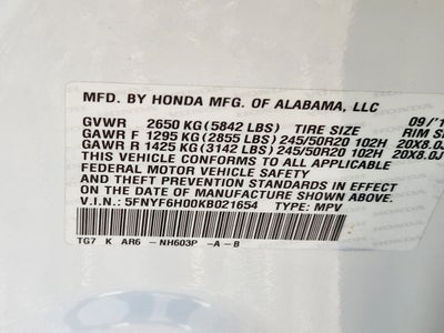 2019 Honda Pilot Elite