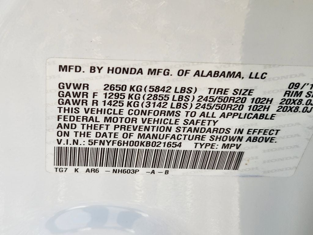 2019 Honda Pilot Elite