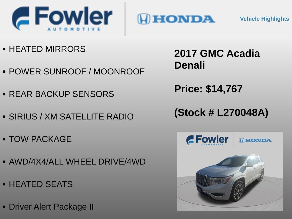 2017 GMC Acadia Denali