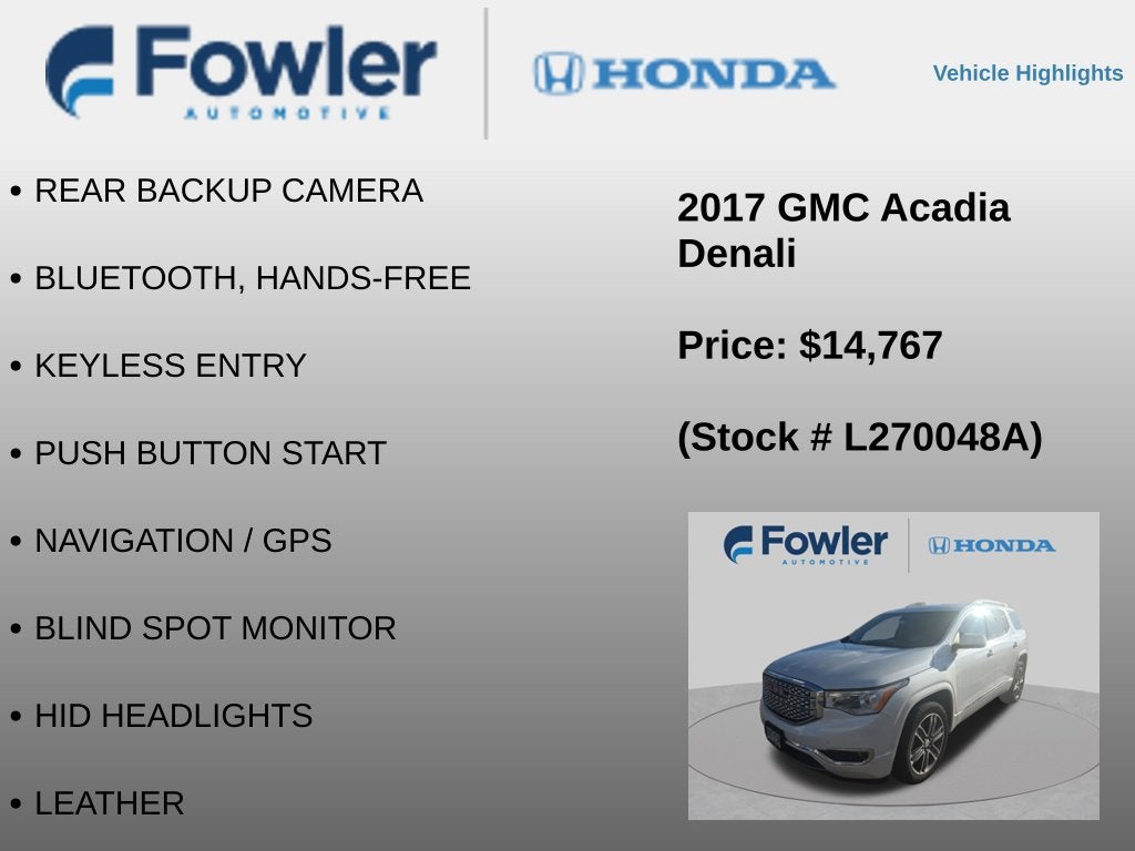 2017 GMC Acadia Denali