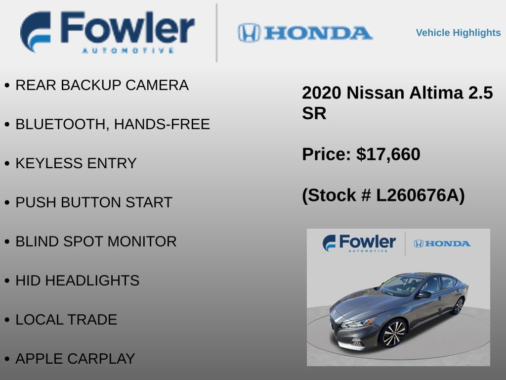 2020 Nissan Altima 2.5 SR