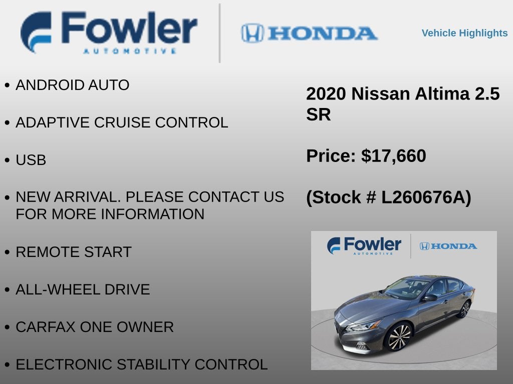 2020 Nissan Altima 2.5 SR
