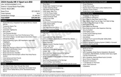 2024 Honda HR-V Sport w/o BSI