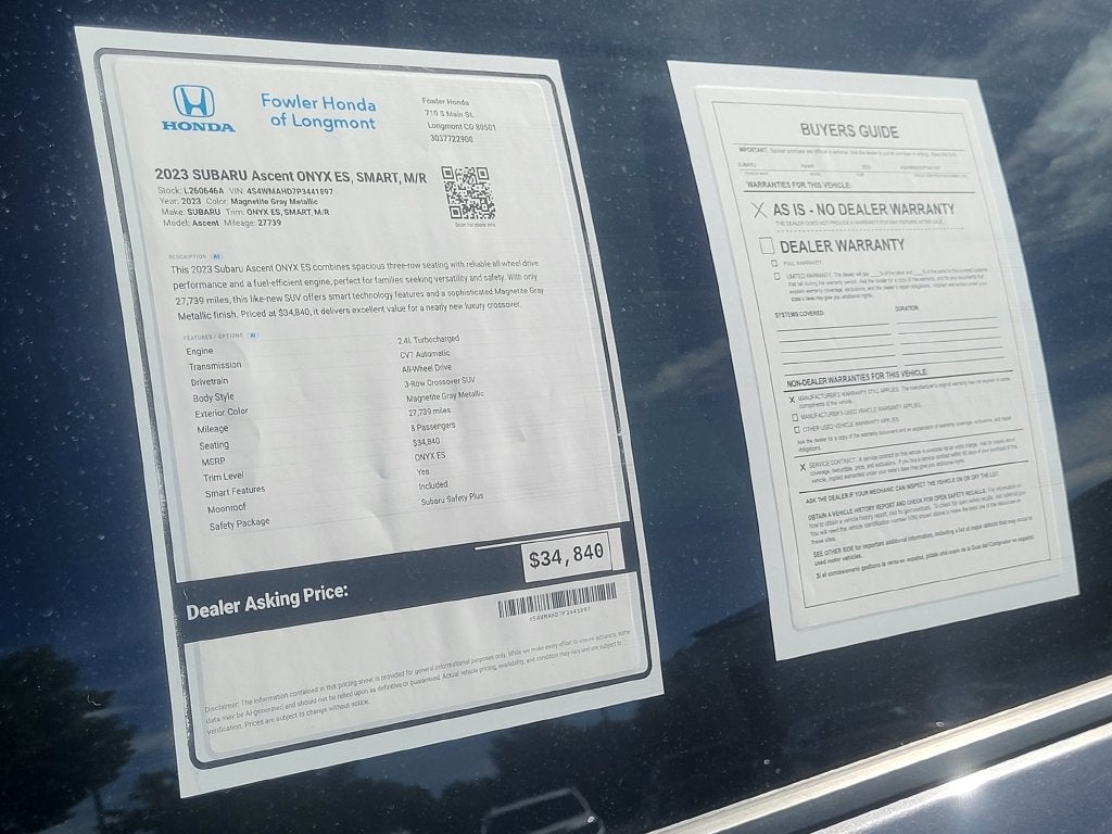 2023 Subaru Ascent Onyx Edition