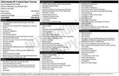 2026 Honda CR-V Hybrid Sport Touring
