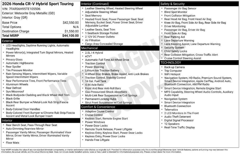 2026 Honda CR-V Hybrid Sport Touring