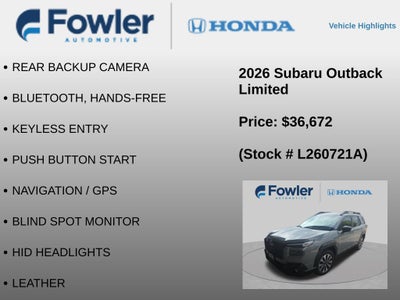 2026 Subaru Outback Limited