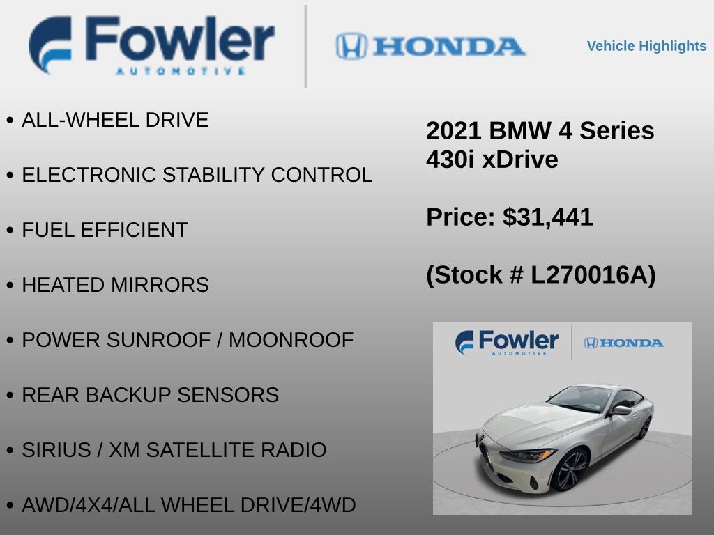 2021 BMW 4 Series 430i xDrive