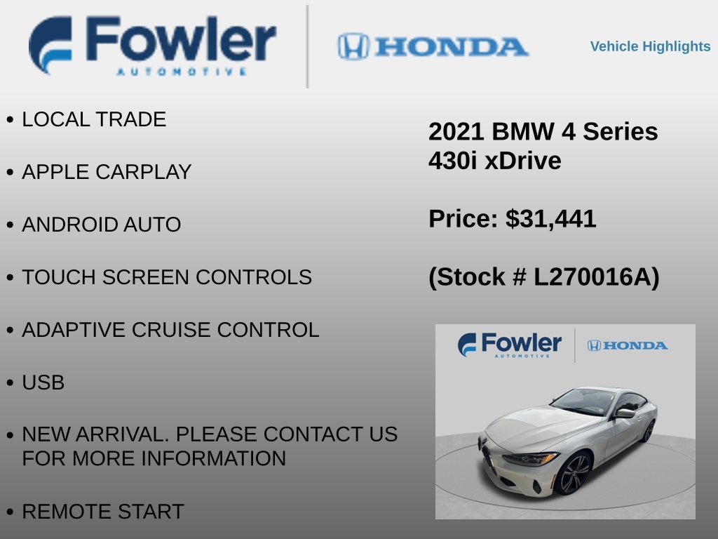 2021 BMW 4 Series 430i xDrive