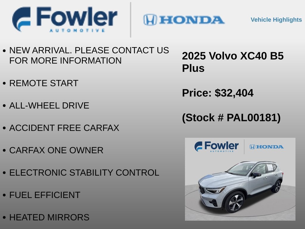 2025 Volvo XC40 B5 Plus Dark Theme