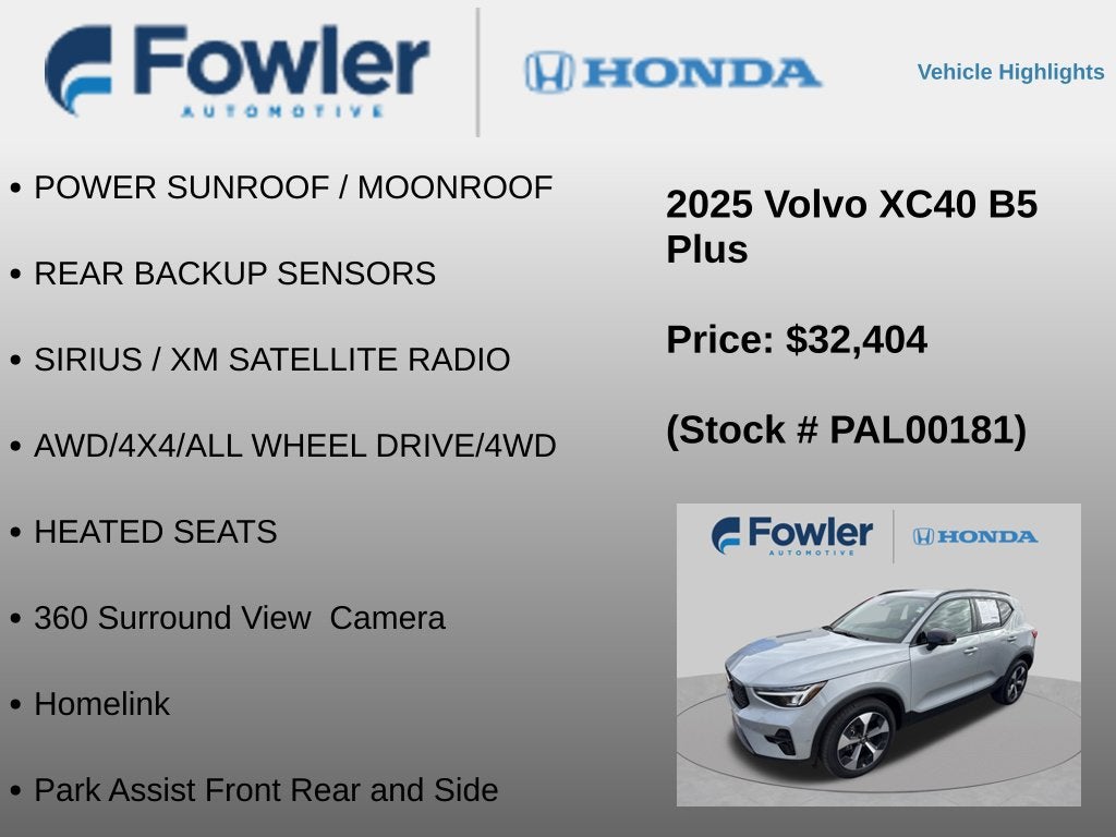 2025 Volvo XC40 B5 Plus Dark Theme