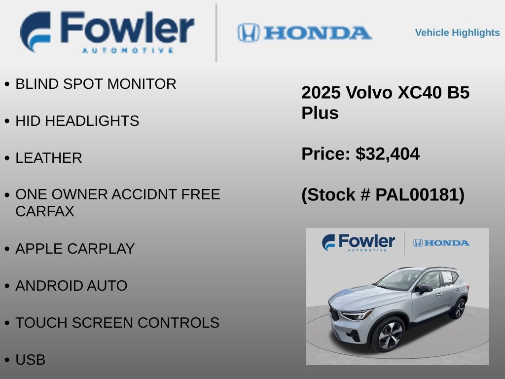 2025 Volvo XC40 B5 Plus Dark Theme