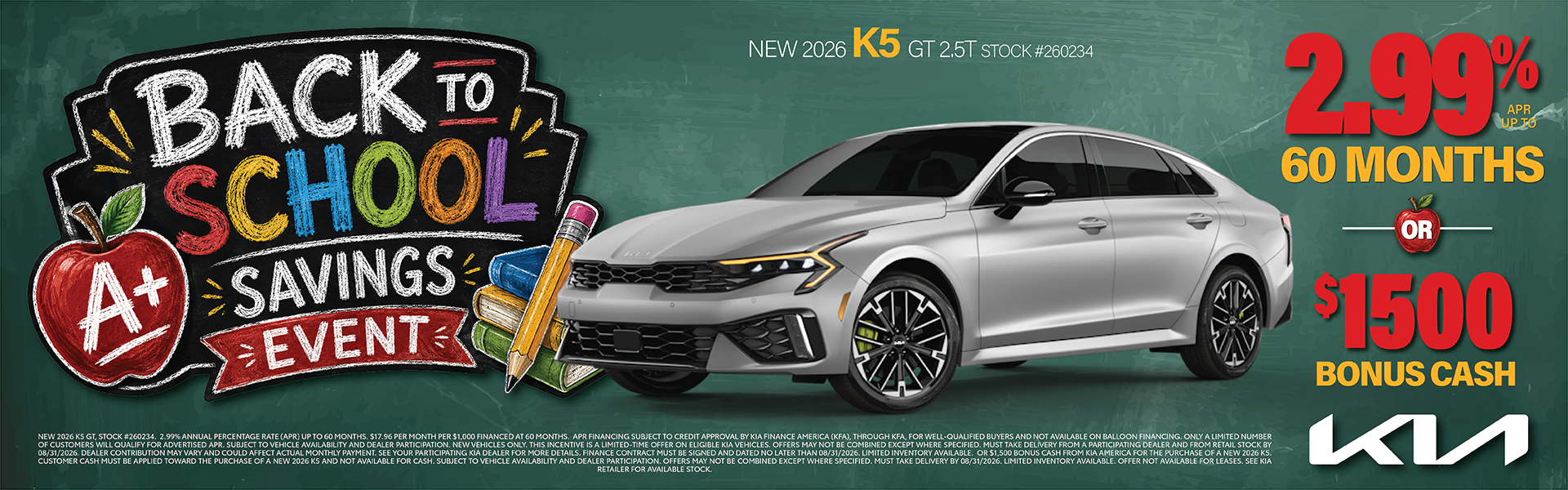 K5 Finance of Bonus Cash Offer