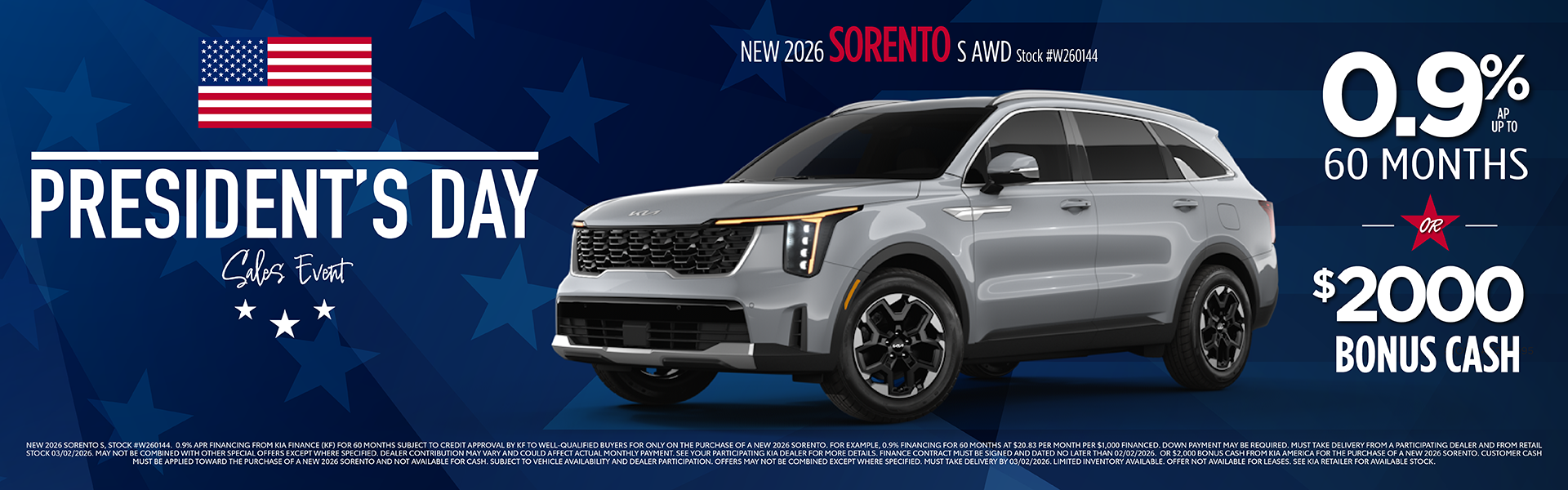 New 2026 Sorento Finance Offer